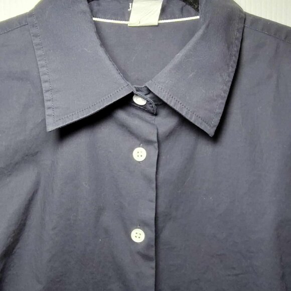 J Crew Basic Navy Blue 3/4 Sleeve Button Up Shirt Size M - Picture 12 of 12